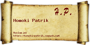 Homoki Patrik névjegykártya